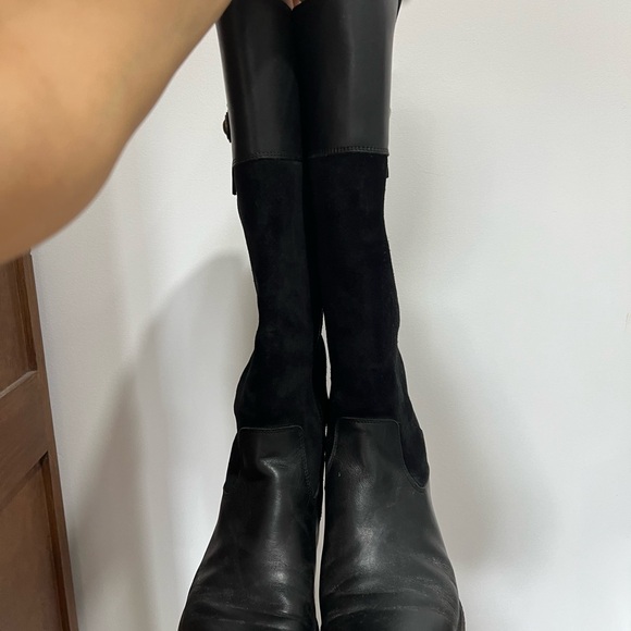 FRYE button black sued and leather boots size 7.5 - Picture 6 of 8